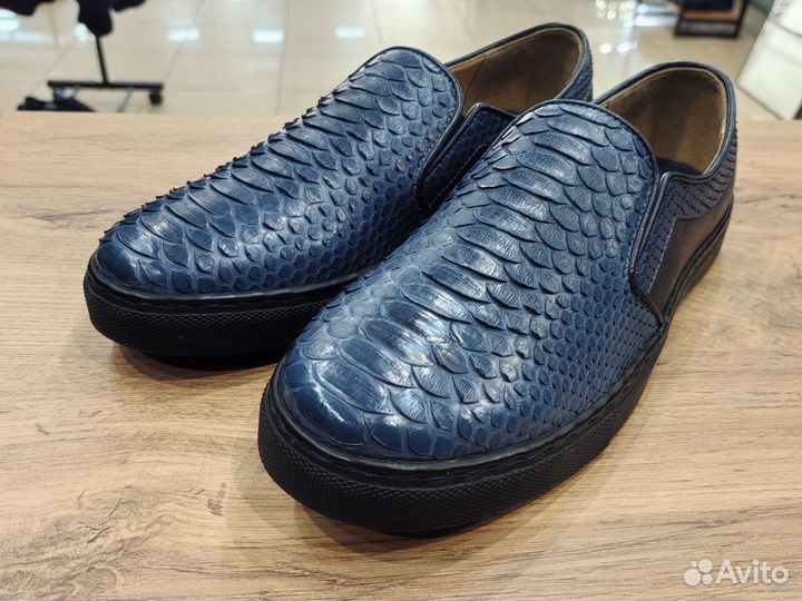 Слипоны мужские 42размер, кожа питона