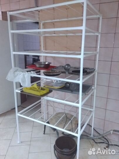 Стеллажи разные для склада, кухни общепита б/у