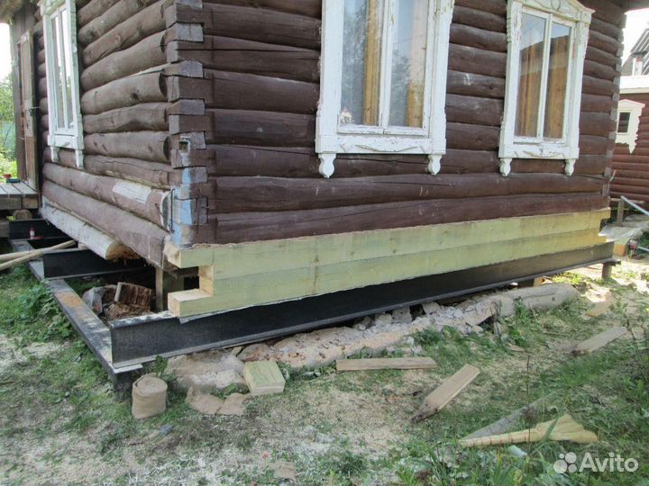 Замена венцов поднятия домов