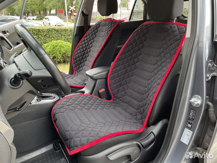 Накидки на сидения Анаконда черные с красным