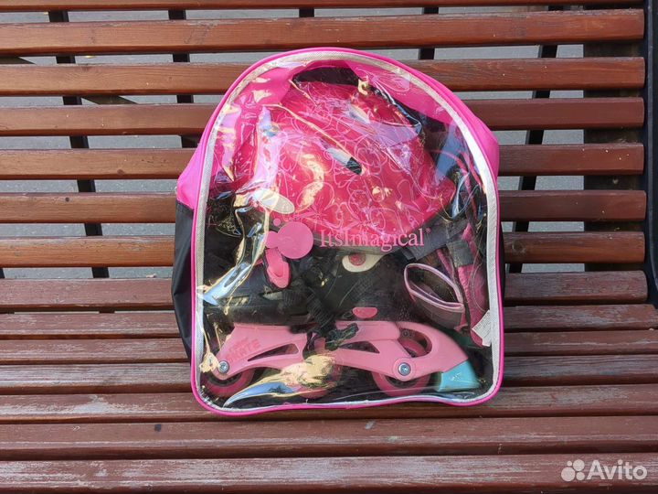 Роликовые коньки детские раздвижные + защита шлем