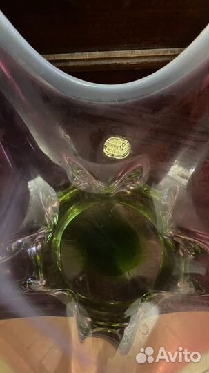 Чешское цветное стекло. Вазы Богемия 80-е годы