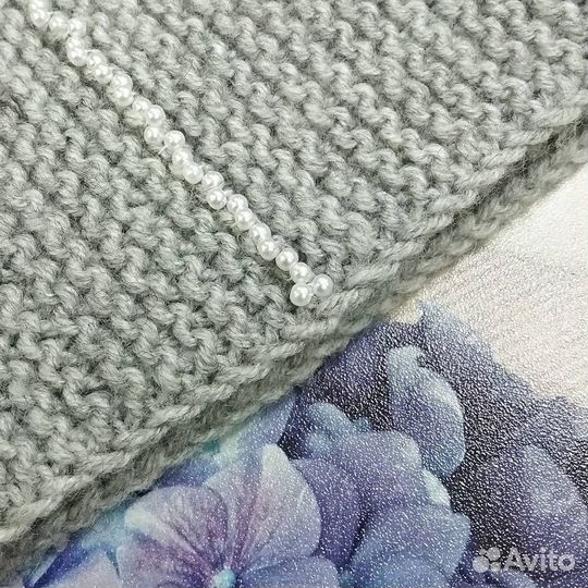 Шапка бини светло-серая