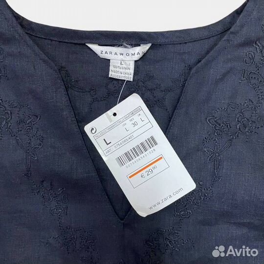 Льняная блузка zara