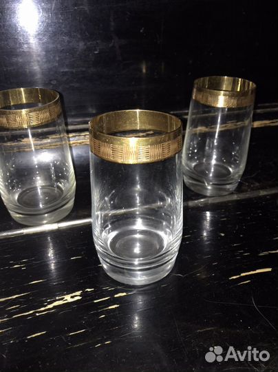 Стакан, чешское стекло, позолота