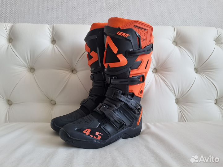 Kpocc-Эндypo Мотоботы Leatt 4.5 Чepнo Opaнжeвыe