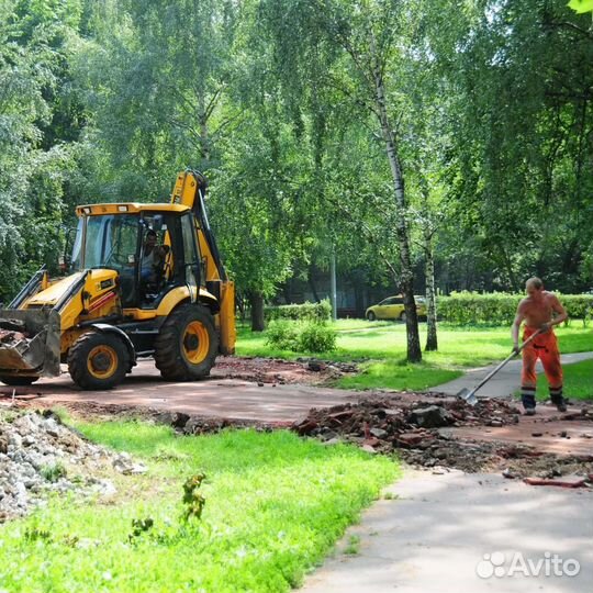 Отсыпка, Расчистка, Выравнивание участка