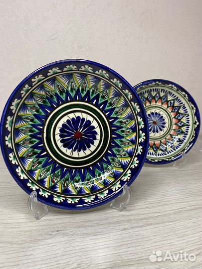 Лт1619С (19см.) тарелка порционная с синей каймой