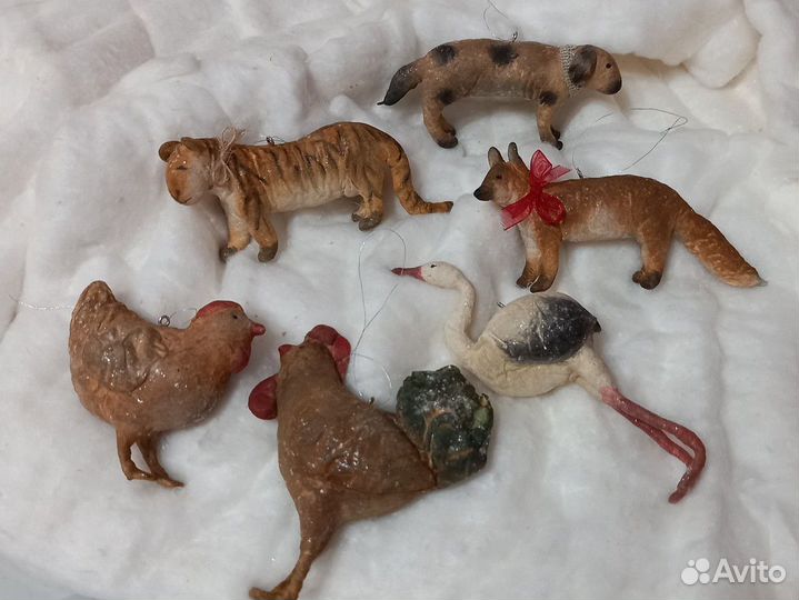 Ватные елочные игрушки