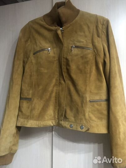 Куртка бомбер женская нат замша 48 размер
