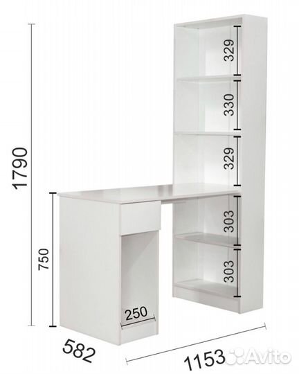 Стол со стелажом 10.01