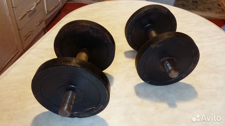 Гантели 15 кг каждая (сборные )