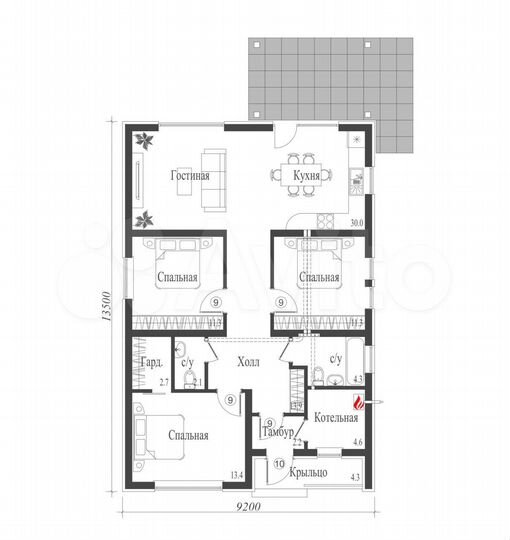 Дом 100 м² на участке 7,6 сот.