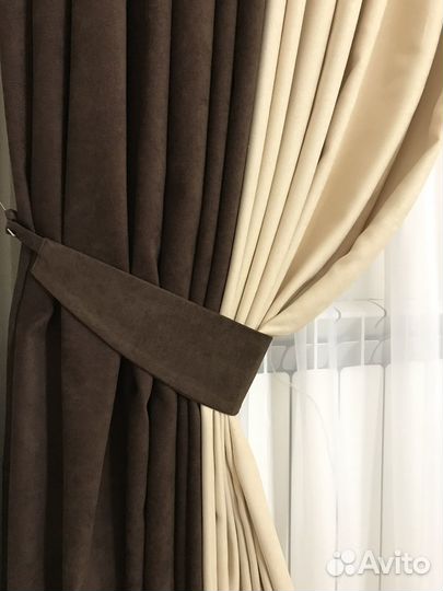Шторы комбинированные, канвас
