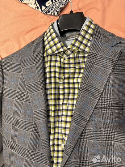 Рубашка albione 39 зеленая клетка