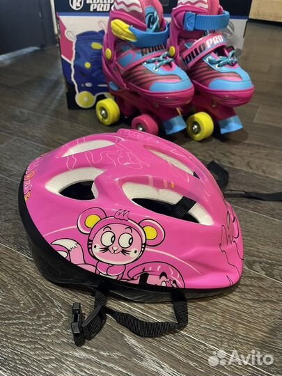 Коньки роликовые Rollo pro раздвижные + защита