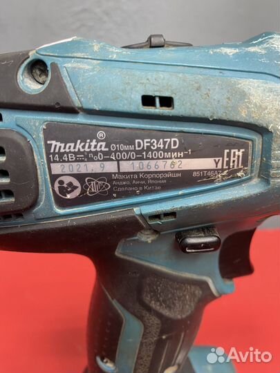 Дрель шуруповерт makita df347D 1акб 14.4 т02