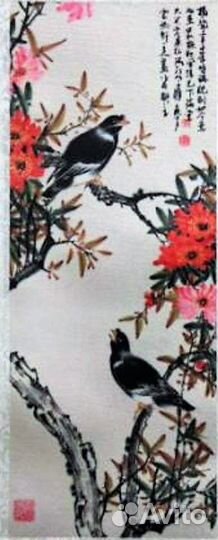 Панно Птицы китайская живопись 45см.,T15-4 ru*105