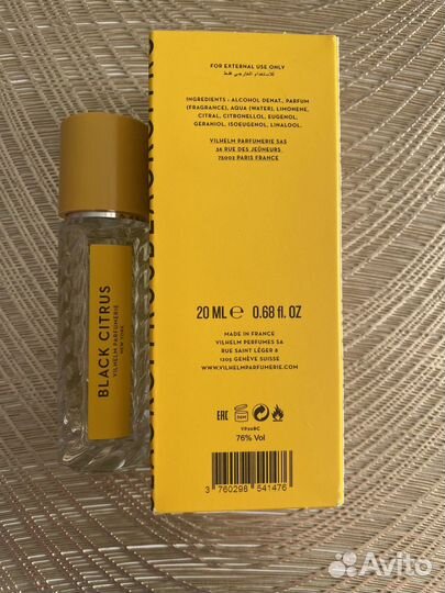 Парфюмерная вода vilhelm parfumerie black citrus