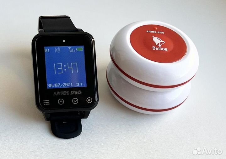 Кнопка вызова персонала Модель Премиум IP67 часы