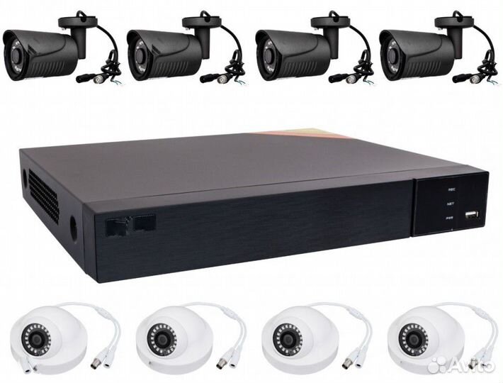 Комплект видеонаблюдения 4+4