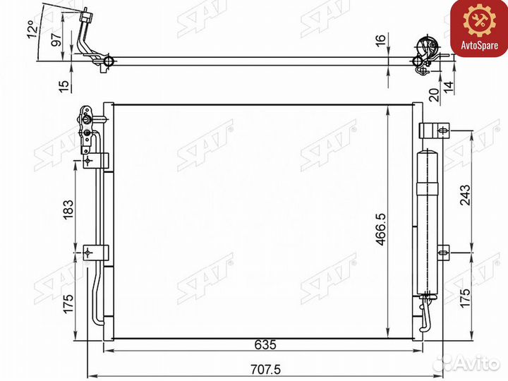 Радиатор кондиционера Land Rover Discovery 09-17 / Range Rover Sport 05-13