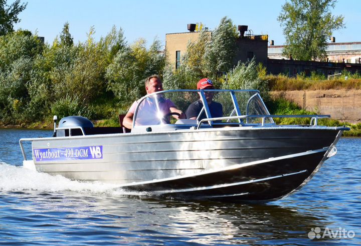 Новая моторная лодка Wyatboat-490 DCM алюминиевая