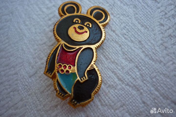 Значок - Мишка Олимпиада 1980 СССР