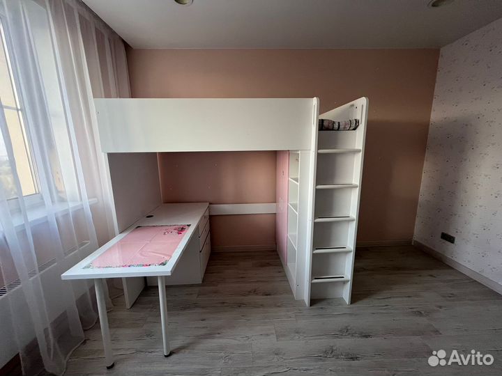 Кровать чердак IKEA стува со столом