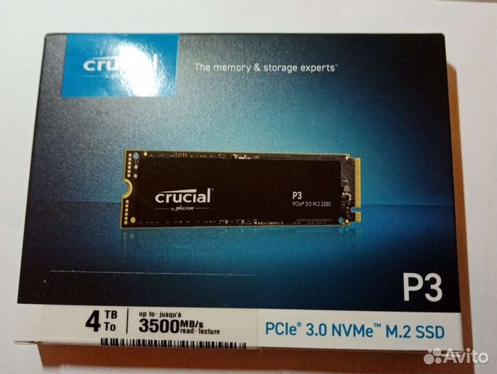 4 TB SSD накопитель Crucial P3 NVme M.2 2280