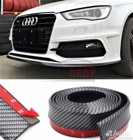 Губа на передний бампер (карбон)