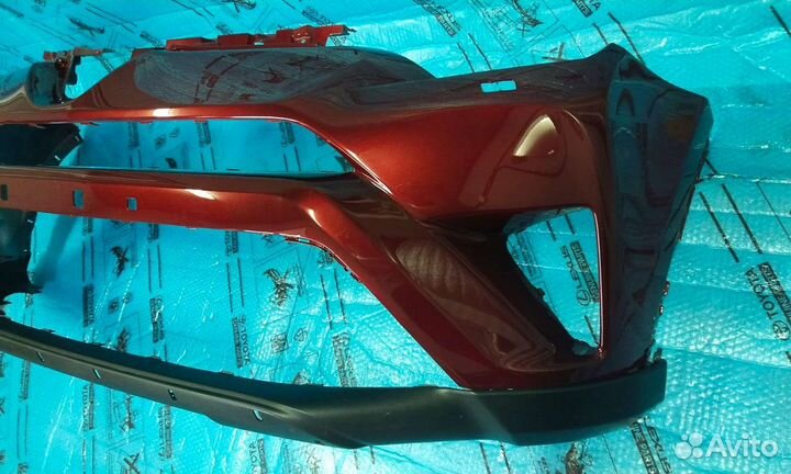 Рав 4 4 Передний бампер бордовый в сборе с юбкой