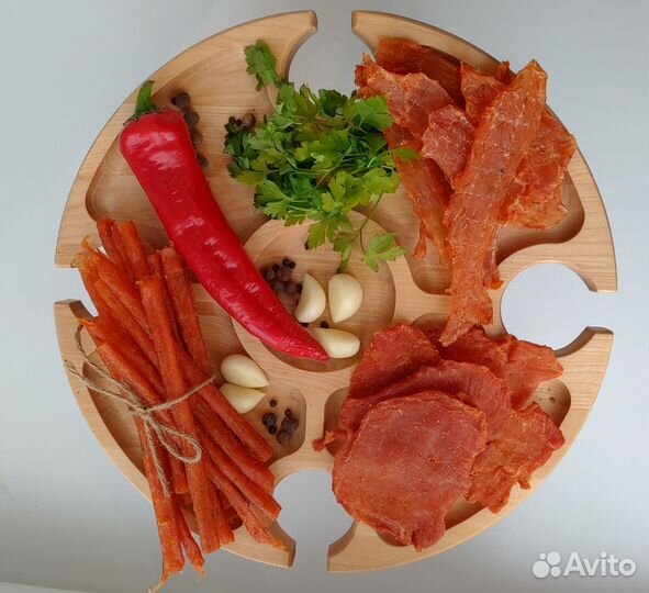 Джерки мясные, куриные чипсы, сушёное мясо