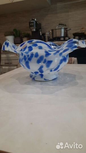 Ваза конфетница цветное стекло