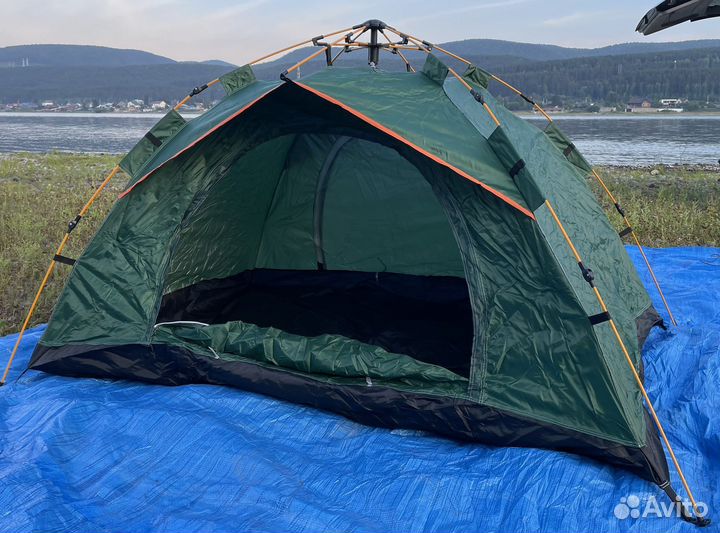 Палатка автомат 2-3х местная зеленая