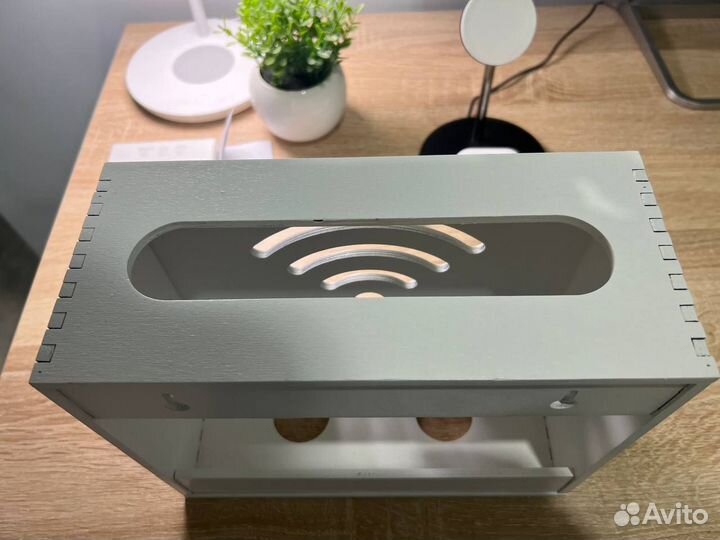 Полка для роутера wi-fi белая 25x20x11