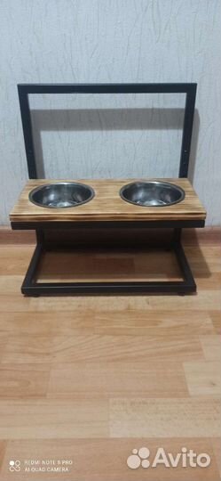 Подставка для кормления собак в стиле лофт (loft)