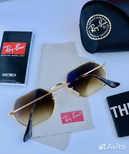 Очки ray ban octagonal коричневые
