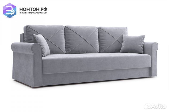 Диван еврокнижка Лира 3-х местный серый