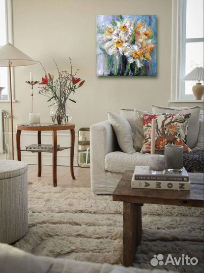 Картина маслом на холсте цветы