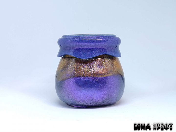 Банка для мелочей фиолетового- золотая