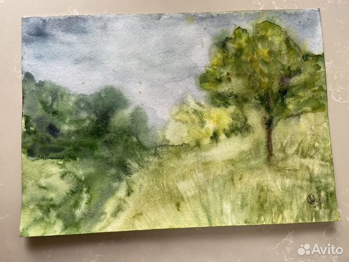 Картина акварель Пейзаж