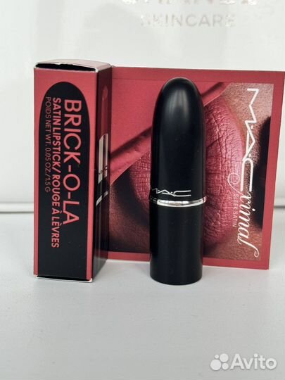 Помада в мини версии MAC Sleek satin Brick O-La