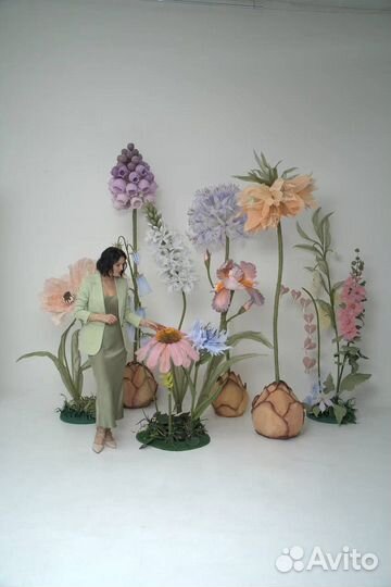 Цветы из шелка, большие цветы из ткани