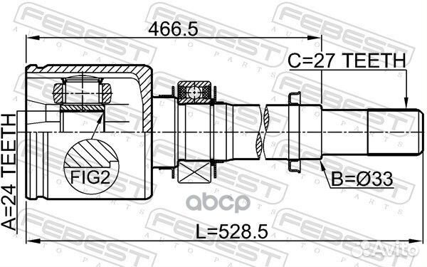 Шрус внутренний правый 24x33x27 0211-J32VQ25RH