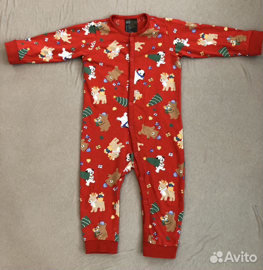 Слип пижама hm 80 с новогодним мотивом