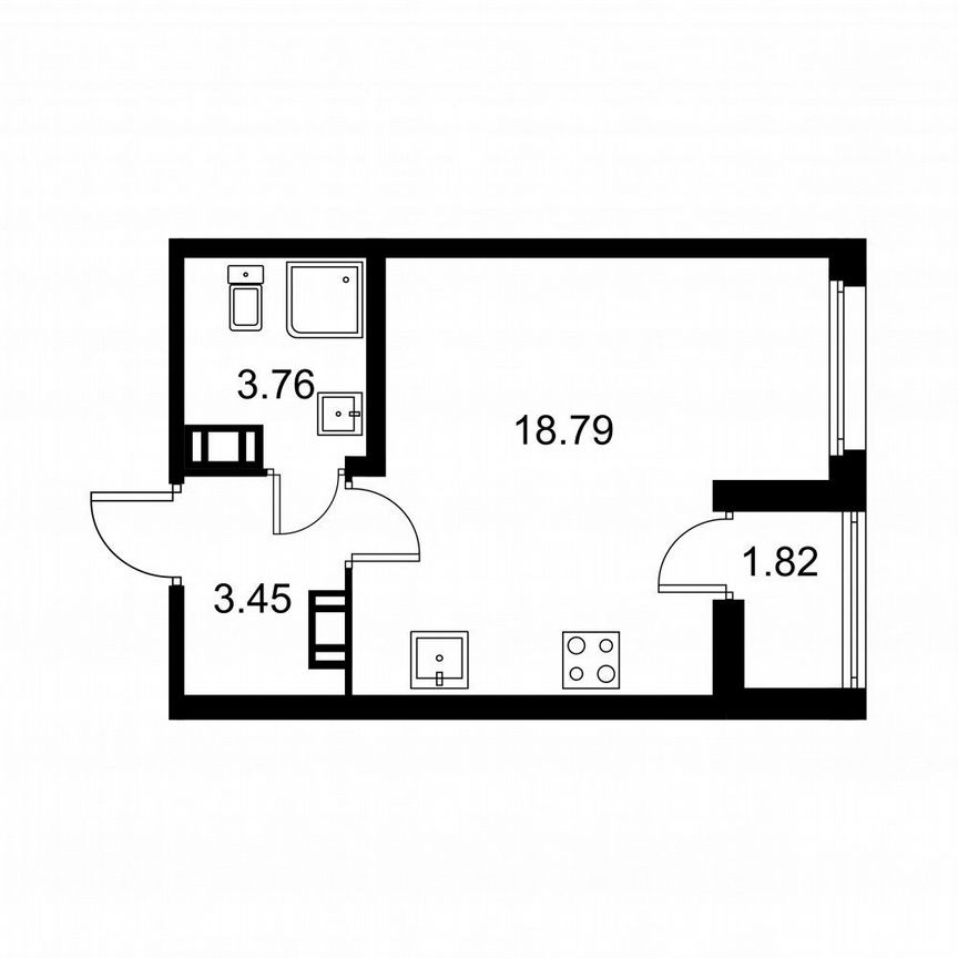 Квартира-студия, 26,9 м², 5/9 эт.