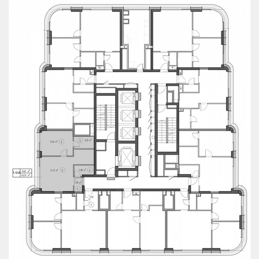 1-к. квартира, 40,1 м², 49/53 эт.