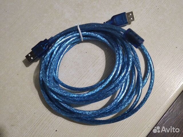 Кабель USB 5м новый (вход-папа и мама)