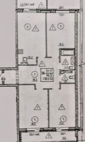 3-к. квартира, 103,5 м², 5/7 эт.